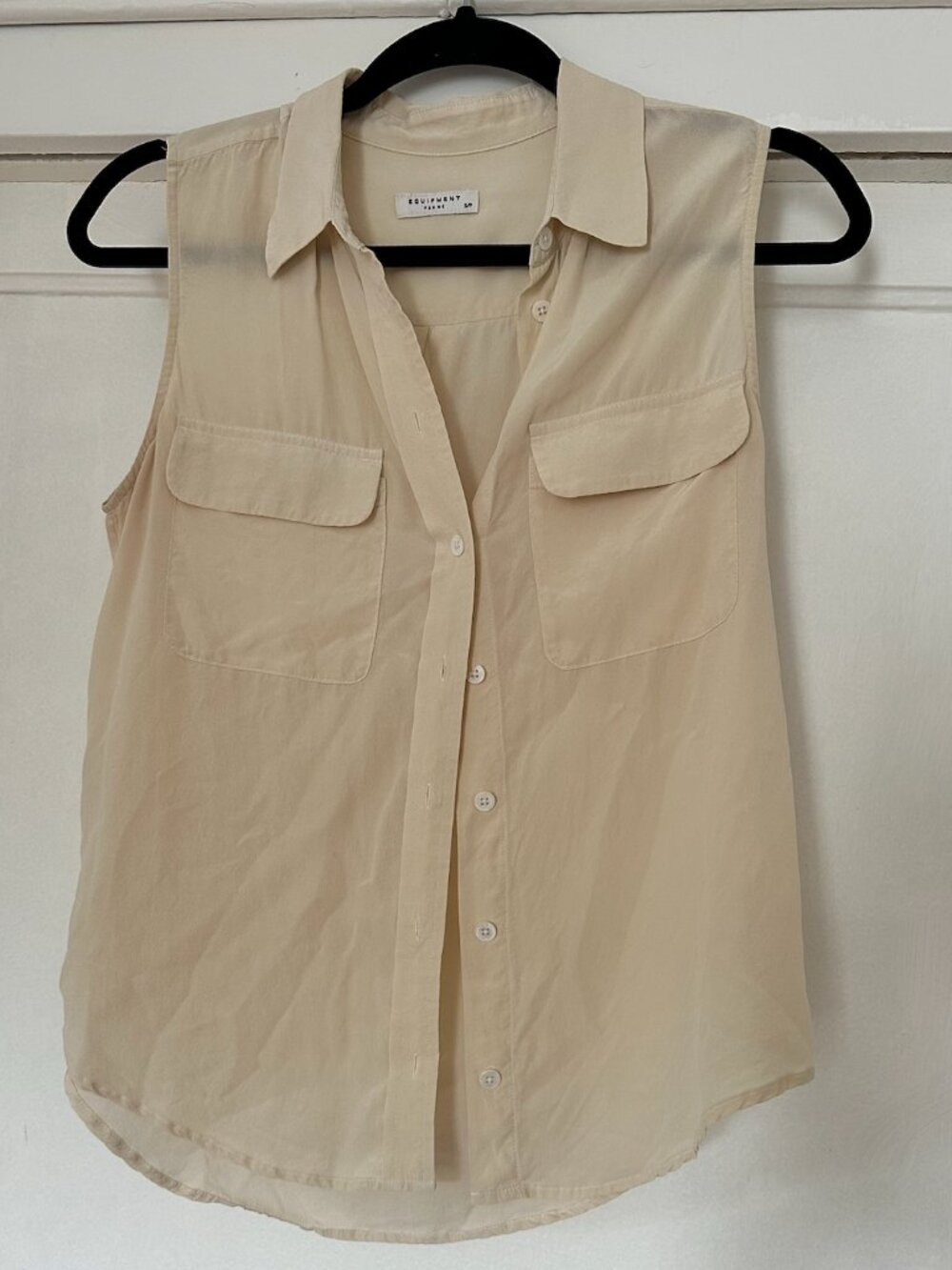 Sleeveless Equipment Button Blouse